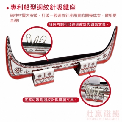 專利船型迴紋針吸鐵座